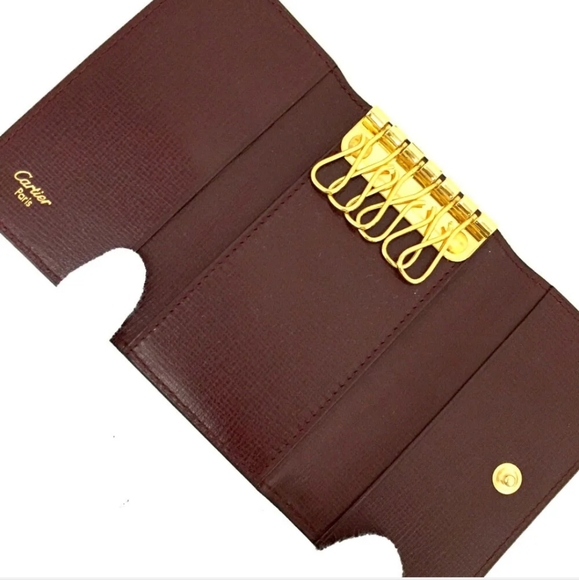 MUST DE CARTIER LEATHER KEY RING 6 RING KEY CASE/1A5095 - Picture 5 of 9